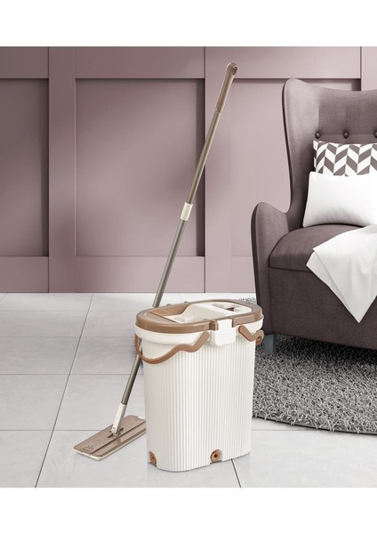 Çizgili Kumsal Vipset Pro Premium Set, temiz su ile keyifli kullanım, kahve renk