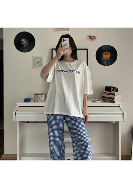 %100 Pamuk Bisiklet Yaka Boxy Fit Unisex Kısa Kollu T-Shirt fiyatları