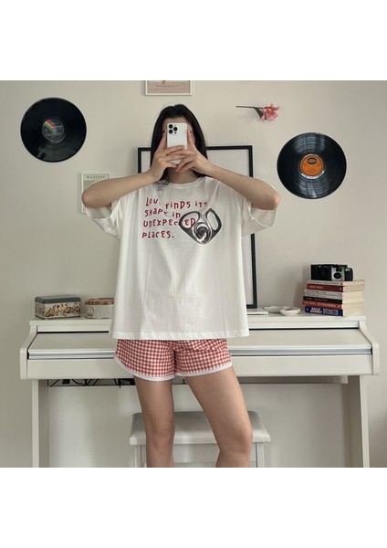 %100 Pamuk Bisiklet Yaka Boxy Fit Unisex Kısa Kollu T-Shirt fiyatları