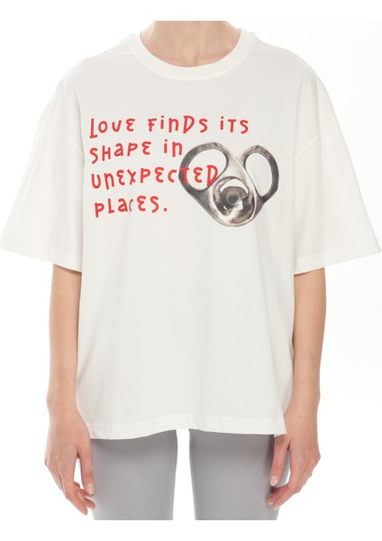 %100 Pamuk Bisiklet Yaka Boxy Fit Unisex Kısa Kollu T-Shirt fırsatları