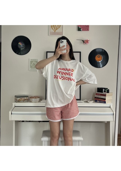%100 Pamuk Bisiklet Yaka Boxy Fit Unisex Kısa Kollu T-Shirt fiyatları