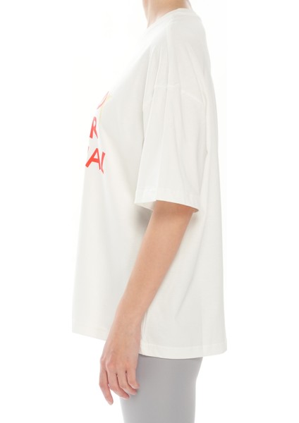 %100 Pamuk Bisiklet Yaka Boxy Fit Unisex Kısa Kollu T-Shirt
