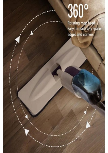 Pratik Dönen Sprey Mop Seti, Yedek Bez Hediyeli, Kolay Temizlik Çeşit: Set