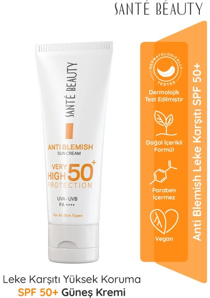 Anti Blemish Spf 50 Yüksek Korumalı Leke Karşıtı Yüz Vücut Su Bazlı Güneş Kremi 75 ml