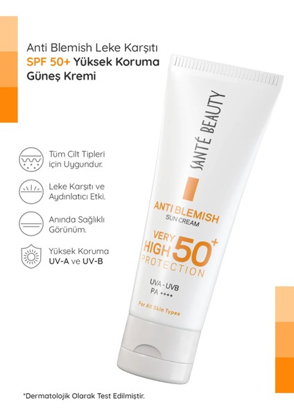 Anti Blemish Spf 50 Yüksek Korumalı Leke Karşıtı Yüz Vücut Su Bazlı Güneş Kremi 75 ml fiyatları