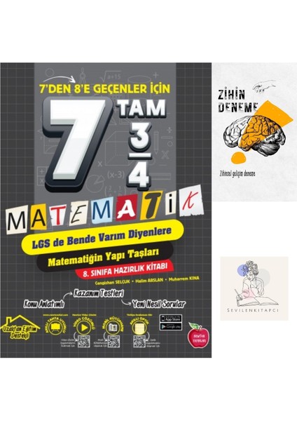 7 Den 8 E Geçenler Için Matematik Hazırlık Kitabı+Zihin Deneme-New-7