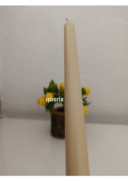4'lü Krem Şamdan Soya Mumu Soya Doğal Pudra Kokulu Uzun Çubuk Konik Mum Dekoratif fiyatları