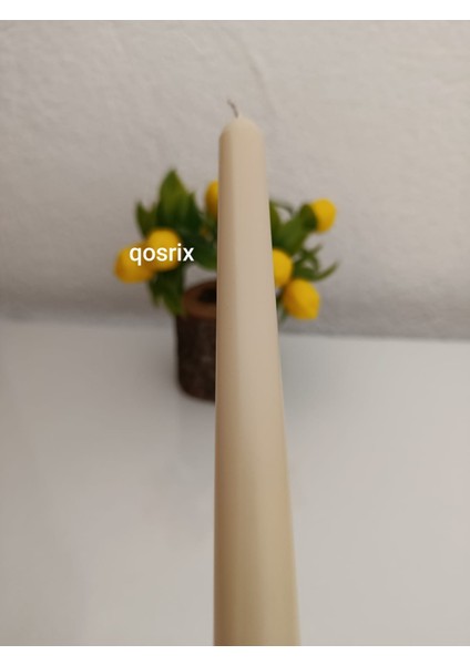 4'lü Krem Şamdan Soya Mumu Soya Doğal Pudra Kokulu Uzun Çubuk Konik Mum Dekoratif modelleri