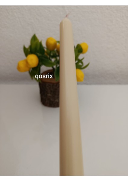 4'lü Krem Şamdan Soya Mumu Soya Doğal Pudra Kokulu Uzun Çubuk Konik Mum Dekoratif fırsatları