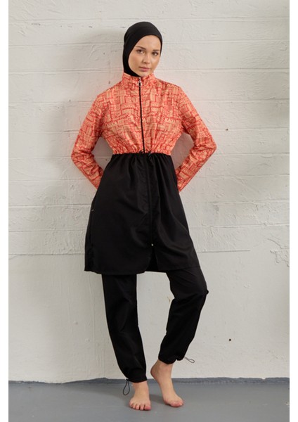 Paraşüt Tam Kapalı Tesettür Mayo 3024-279 SIYAH03 modelleri