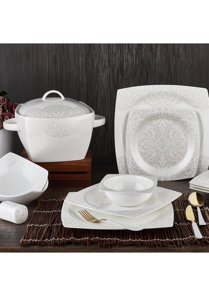 60 Parça Bone Square Yemek Takımı 45004