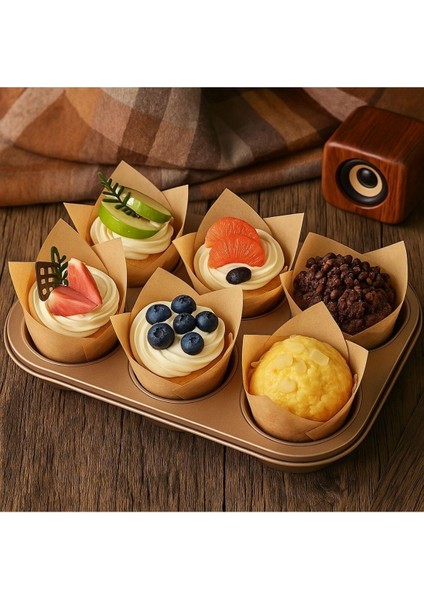 Tulip Muffin Kağıt Kek Kapsülü 50'li | 55X50 mm Renkli Cupcake Muffin Kalıbı