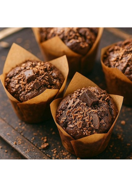 Tulip Muffin Kağıt Kek Kapsülü 50'li | 55X50 mm Renkli Cupcake Muffin Kalıbı