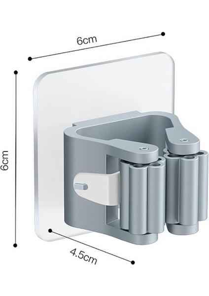 Yapışkanlı 4'lü Mop ve Paspas Tutucu, Mutfak Düzenleyici, Gri, Askı Fırça Faraş Seti fiyatları