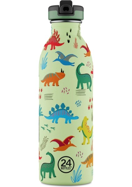 Kids Bottle Jurassic Friends Pipetli Paslanmaz Çelik Çocuk Su Matarası 500 ml