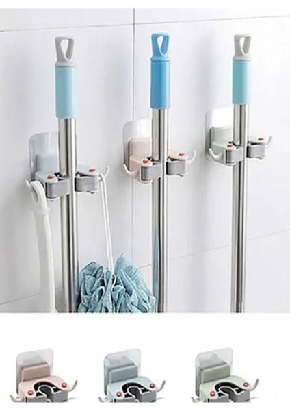 3'lü Paspas ve Fırça Askısı, Mop Tutucu, Mutfak ve Banyo Düzenleyici, Renkli fiyatları