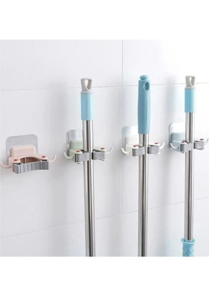 3'lü Paspas ve Fırça Askısı, Mop Tutucu, Mutfak ve Banyo Düzenleyici, Renkli modelleri