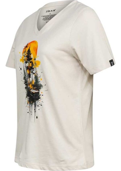 Alone Baskılı V Yaka Kadın T-Shirt 413 fiyatları