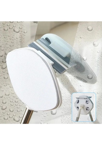 6 Köşeli Çekçekli Temizlik Mop'u, Her Köşeye Uygun, Cam ve Yüzey Temizliği Set, Beyaz indirimleri