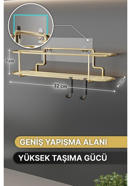 Gold metal baharatlık seti, yapışkanlı kanca ile şık ve pratik kullanım sağlar, 2 parça fırsatları