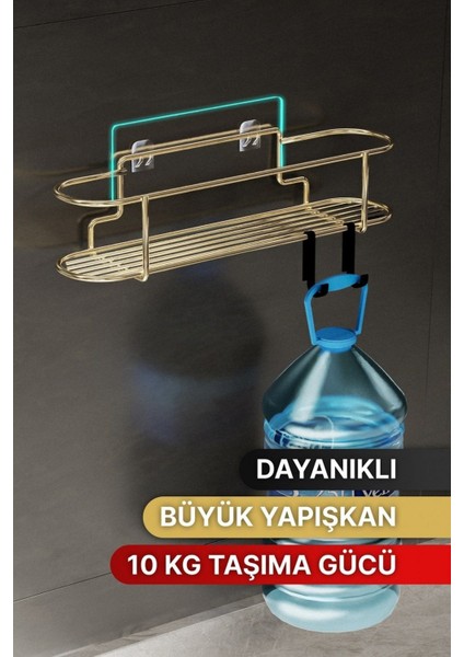 Gold metal baharatlık seti, yapışkanlı kanca ile şık ve pratik kullanım sağlar, 2 parça