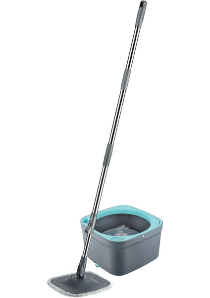 Çift Tanklı Kare Mop Seti, Temiz ve Kirli Su Ayrımı, Renk: TURKUVAZ, Pratik Temizlik Aracı