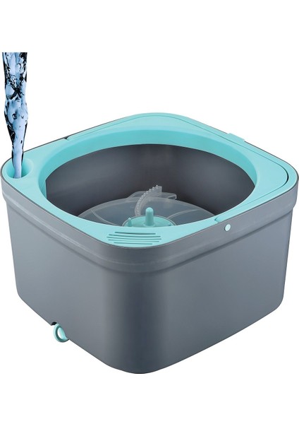 Çift Tanklı Kare Mop Seti, Temiz ve Kirli Su Ayrımı, Renk: TURKUVAZ, Pratik Temizlik Aracı fiyatları