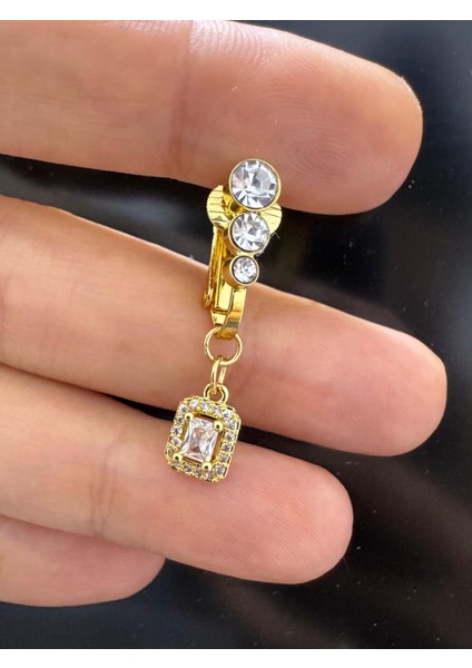 Deliksiz Kullanıma Uygun Fake Klipsli Göbek Piercingi fiyatları