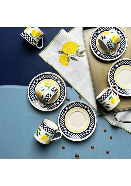 Blue Zest Limon Pure 12 Parça Kahve Takımı fiyatları
