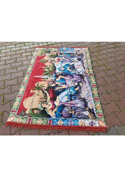 Şahmerdanoğlu 116X167 cm “haremde Keyif Yapan Dilberler” – Kadife Duvar Halısı, Kahveci Güzeli M47