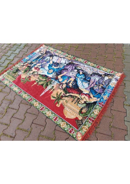 Şahmerdanoğlu 116X167 cm “haremde Keyif Yapan Dilberler” – Kadife Duvar Halısı, Kahveci Güzeli M47