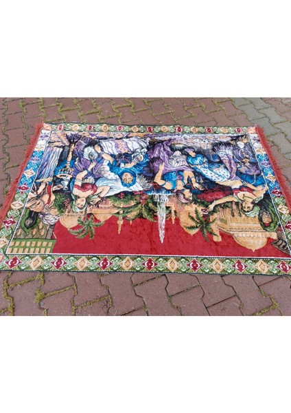 Şahmerdanoğlu 116X167 cm “haremde Keyif Yapan Dilberler” – Kadife Duvar Halısı, Kahveci Güzeli M47