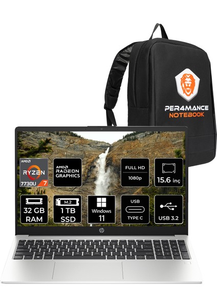 255 G10 Amd Ryzen 7 7730U 32GB 1tb SSD 15.6" Fhd Windows 11 Pro Taşınabilir Bilgisayar & Per4 Çanta 9G1F9ETPN428
