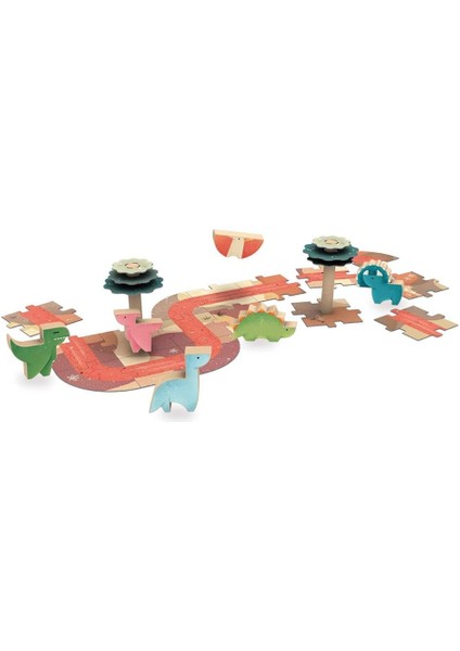 Puzzle - Kitap ve Ahşap Dinozorlar