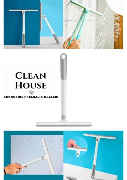 Çok amaçlı cam ve zemin temizleme fırçası, dayanıklı ve pratik kullanım, beyaz renkli set