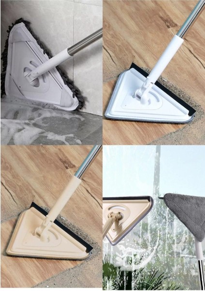 Çok Amaçlı Temizlik Seti, Üçgen Mop, Cam, Duvar ve Zemin Temizleyici, 2 Bezli, Beyaz fiyatları