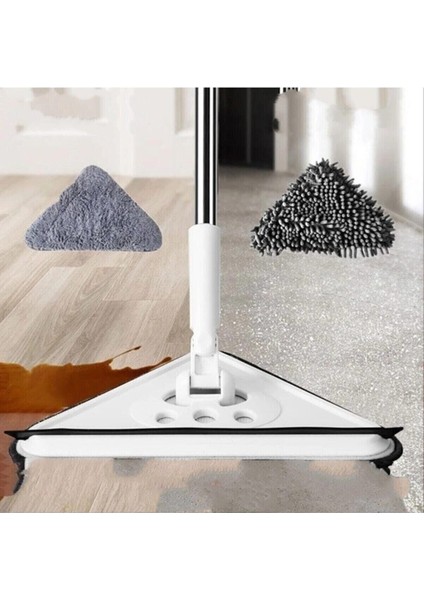 Çok Amaçlı Temizlik Seti, Üçgen Mop, Cam, Duvar ve Zemin Temizleyici, 2 Bezli, Beyaz modelleri