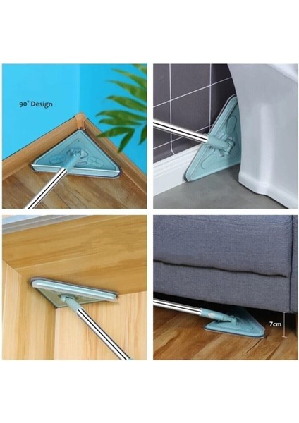 Çok Amaçlı Temizlik Seti, Üçgen Mop, Cam, Duvar ve Zemin Temizleyici, 2 Bezli, Beyaz fırsatları