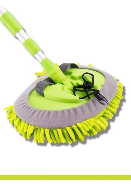 Çok fonksiyonlu mikrofiber yedek bezli teleskobik araç temizleme fırçası seti, sarı renk modelleri