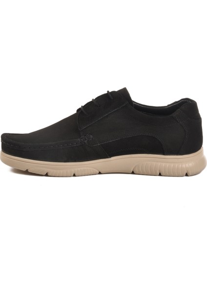 Siyah Nubuk Hakiki Deri Erkek Casual Ayakkabı 232061 M fiyatları