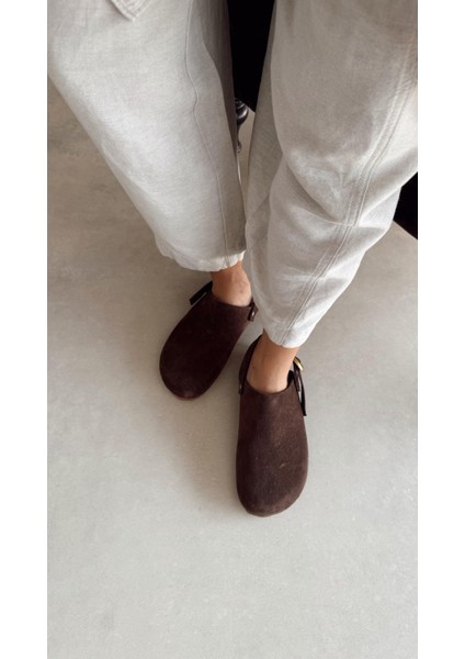 Tailor Kahverengi Hakiki Deri Sandalet modelleri