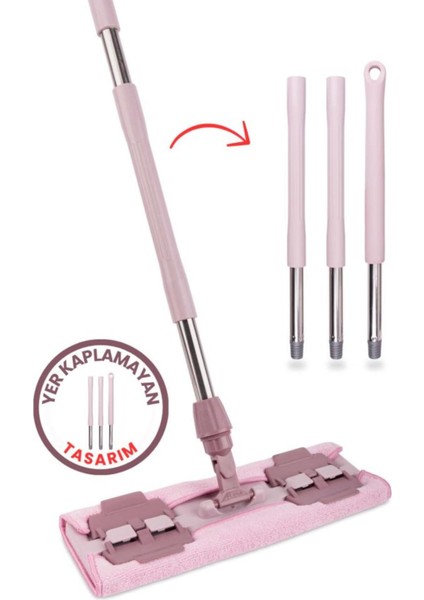 Pembe Çok Amaçlı Cam ve Yüzey Silme Mopu, Mikrofiber, Yerli, Hafif ve Pratik fiyatları