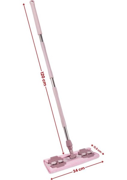 Pembe Çok Amaçlı Cam ve Yüzey Silme Mopu, Mikrofiber, Yerli, Hafif ve Pratik fırsatları