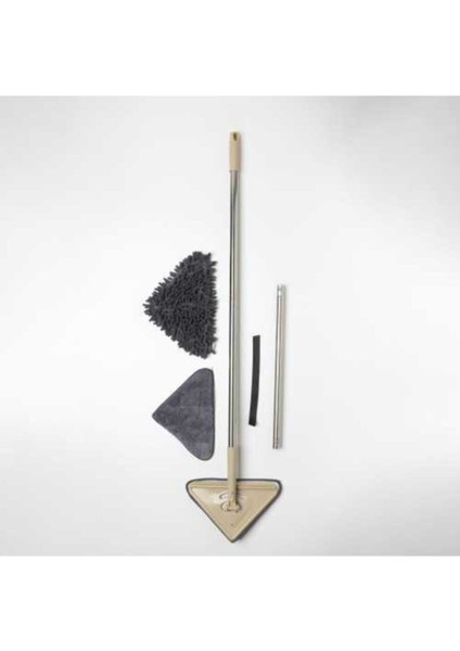 Teleskopik üçgen cam silme aparatı mikrofiber mop seti, pratik ve kullanışlı temizleme ürünü