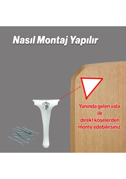 Lukens 4 Adet Beyaz Gümüş Sehpa Masa Ayakları 40 cm Plastik Ayak Mobilya Zigon Orta Sehpası Ayağı fiyatları