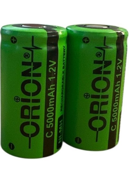 1.2V Ni-Mh C Orta Boy 5000MAH Şarj Edilebilir Pil - 2 Adet
