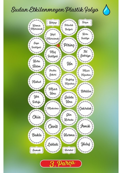 107 Adet Şeffaf Baharat ve Kuruyemiş Kavanoz Etiketi ile Renkli Suluboya Kalp Çıkartma