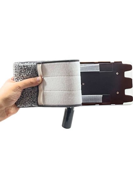 İzmir Luna Beyaz Flat Mop – Mikrofiber Tablet Mop 360° Dönebilen Saplı Temizlik Seti 6 lt