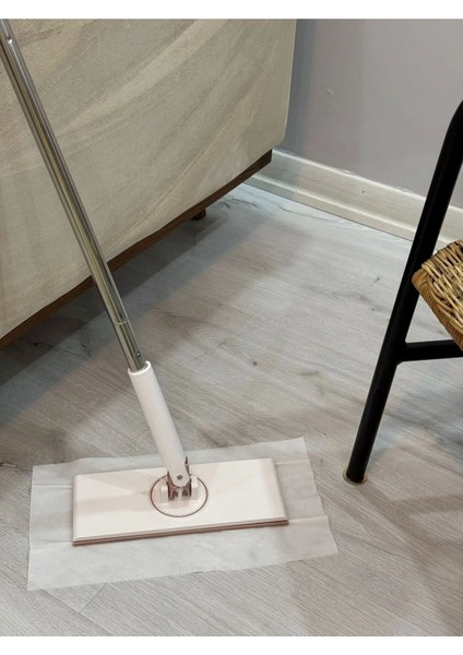 Tüm Bezlere Uyumlu Kendinden Sıkıştırmalı Temizlik Mopası Set, Pembe-Krom