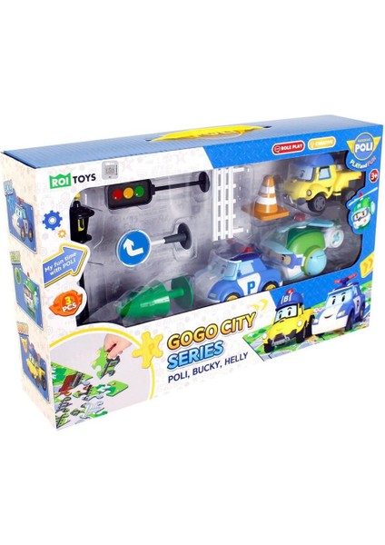 POLI-ZR-912 Robocar Poli Gogo City Seri Poli Burky Helly Oyun Seti